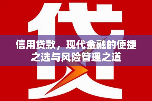 肃州信用贷款，现代金融的便捷之选与风险管理之道