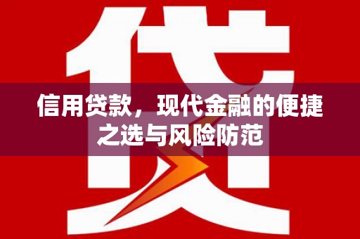 成县信用贷款，现代金融的便捷之选与风险防范