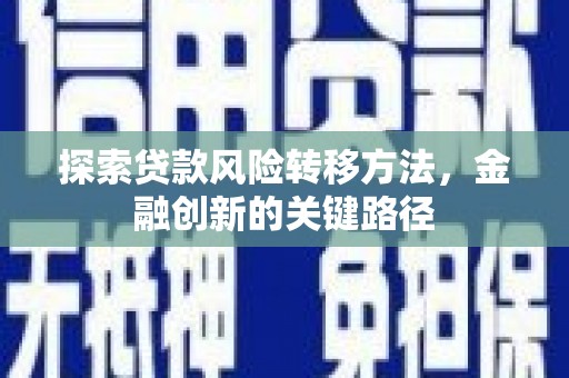 固始探索贷款风险转移方法，金融创新的关键路径