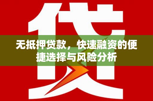 林芝无抵押贷款，快速融资的便捷选择与风险分析