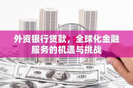 广宗外资银行贷款，全球化金融服务的机遇与挑战