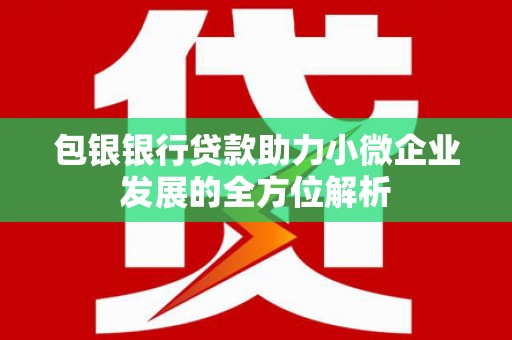 广德包银银行贷款助力小微企业发展的全方位解析