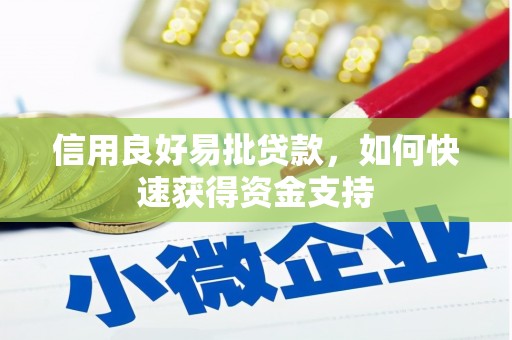 朔城信用良好易批贷款，如何快速获得资金支持