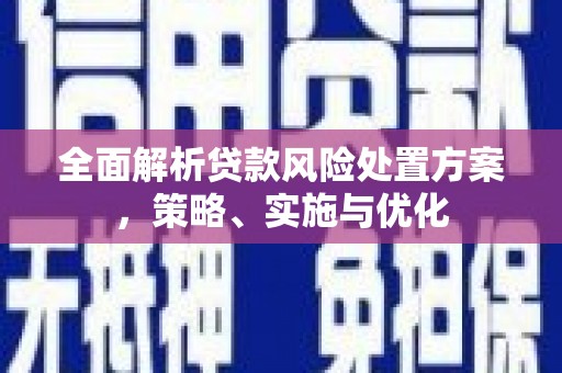 汉滨全面解析贷款风险处置方案，策略、实施与优化