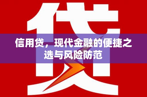 涟源信用贷，现代金融的便捷之选与风险防范